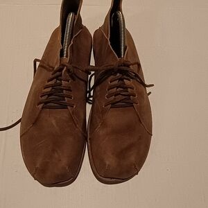 CYDWOQ (Sidewalk)Men's Brown Leather Shoes Made In USA Custom Size 44 10.5